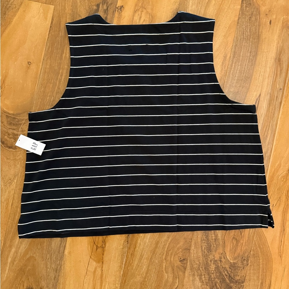 Gap Heavyweight Shell Tank Top - NWT Navy and White - Petite L - Picture 3 of 3
